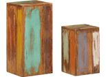 The Living Store Tavolini 2 Pezzi. Legno Massiccio Di Recupero