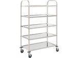 The Living Store Carrello Da Portata A 5 Livelli 107 X 55 X 147 Cm In Acciaio Inox