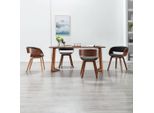 The Living Store Sedie Da Pranzo 4 Pz. Legno Curvo E Tessuto Grigio