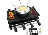 Griglia Per Raclette Zilan Con Set Per Fonduta | Griglia Per Raclette Per 8 Persone