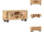 Vidaxl Mobile Tv In Legno Di Mango Grezzo 110X30X50 Cm - Mobili Tv