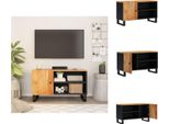 Mobile Tv Vidaxl 80X33X46 Cm In Legno Massiccio Di Acacia E Materiale A Base Di Legno - Mobili Tv
