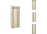 Vidaxl Scarpiera Con Coperchio Bianco Crema 57 X 29 X 162 Cm In Tessuto - Scarpiere E Armadietti