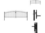 Vidaxl Cancello Da Giardino A Due Ante Con Punte Di Lancia 400 X 150 Cm - Cancelli Da Giardino