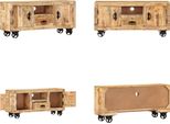 Vidaxl Mobile Tv In Legno Di Mango Grezzo 110X30X50 Cm - Mobile Tv - Mobili Tv - Mobile Tv In Legno - Mobili Tv In Legno