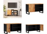 Mobile Tv Vidaxl 80X33X46 Cm In Legno Massiccio Di Acacia E Materiale A Base Di Legno - Mobile Tv - Mobile Tv - Mobile Tv - Porta Tv