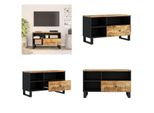 Mobile Tv Vidaxl 80X33X46 Cm In Legno Massiccio Di Mango E Materiale A Base Di Legno - Mobile Tv - Mobile Tv - Mobile Tv - Porta Tv