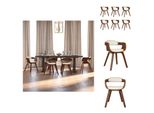Vidaxl Sedie Da Pranzo 6 Pz. Legno Curvo Crema E Pelle Finta - Sedie Da Pranzo