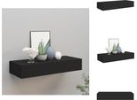 Vidaxl Mensola A Muro Con Cassetto Nero 60X23,5X10 Cm Mdf - Mensole A Muro