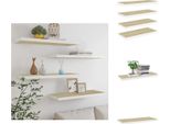 Vidaxl Mensole Galleggianti 4 Pz. Effetto Quercia E Bianco 80X23,5X3,8 Cm Mdf - Mensole A Muro