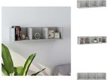 Vidaxl Scaffale Da Parete Per Cd Grigio Cemento 75X18X18 Cm In Legno - Scaffali Da Parete