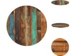 Vidaxl Piano Da Tavolo Rotondo 80 Cm 15-16 Mm In Legno Massiccio Di Recupero - Piani Da Tavolo