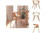 Vidaxl Sedia Da Pranzo In Legno Curvato E Pelle Finta Crema - Sedie Da Pranzo