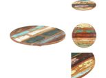 Vidaxl Piano Da Tavolo Rotondo 50 Cm 25-27 Mm In Legno Massiccio Di Recupero - Piani Da Tavolo