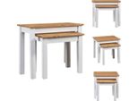 Vidaxl Tavolini 2 Pz. Legno Massiccio Bianco Panama Pine - Tavolini