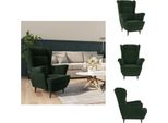 Vidaxl Poltrona In Velluto Verde Scuro - Poltrona