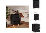 Vidaxl Comodino Con Gambe In Legno Massiccio Nero 40X35X69 Cm - Comodini