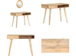Vidaxl Tavolino Da Toilette 100X50X76 Cm In Legno Massiccio Di Mango - Tavolino Da Toilette - Tavolini Da Toilette In Legno - Tavolini Da Toilette In Legno