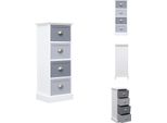 Vidaxl Mobile Laterale 35X30X90 Cm In Legno Massiccio Di Paulownia - Cassettiere
