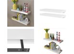 Vidaxl Mensole Da Parete 2 Pz. Mdf Bianco - Mensola A Muro - Mensole A Muro - Mensola Pensile - Mensole Pensili