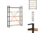 Vidaxl Libreria A 5 Scomparti 140X30X180 Cm In Legno Massiccio Di Acacia - Librerie E Scaffalature