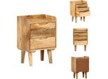 Vidaxl Comodino In Legno Massiccio Di Mango 40 X 30 X 59,5 Cm - Comodini