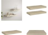Vidaxl Mensole Galleggianti A Parete 2 Pz. Mdf Color Rovere 50X23X3,8Cm - Mensola A Muro - Mensole A Muro - Mensola A Muro Galleggiante - Mensole A Muro Galleggianti