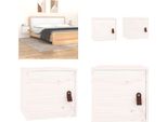 Vidaxl Armadi A Muro 2 Pz. Bianco 31,5X30X30 Cm Pino Massiccio - Armadio A Muro - Armadi A Muro - Armadio A Muro - Armadio A Muro In Legno Massiccio