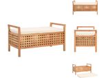 Vidaxl Panca Con Vano Portaoggetti 93×49×49 Cm In Legno Massiccio Di Noce - Panche Da Corridoio E Cassapanca