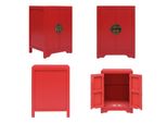 Vidaxl Comodino Rosso 38×28×52 Cm In Legno Di Paulownia - Comodino - Comodini - Mobile Da Letto - Comodini