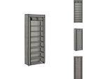 Vidaxl Scarpiera Con Coperchio Grigio 57 X 29 X 162 Cm In Tessuto - Scarpiere E Armadietti