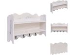 Vidaxl Appendiabiti Da Parete Bianco 50 X 10 X 30 Cm In Legno - Ganci E Appendiabiti