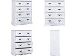 Vidaxl Cassettiera Bianca 60X30X75 Cm In Legno - Cassettiera - Armadio - Mobile Da Soggiorno