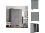 Vidaxl Armadio Bodo Grigio 151,5X52X176,5 Cm In Legno Di Pino Massiccio - Armadi