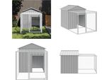 Vidaxl Gabbia Per Polli Con Corridoio Grigio Chiaro 117X201X123 Cm Acciaio Galvanizzato - Gabbia Per Polli - Gabbia Per Polli - Pollaio - Pollaio