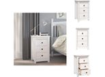 Vidaxl Comodino Bianco 40X35X61,5 Cm In Legno Di Pino Massiccio - Comodini
