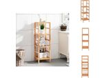 Vidaxl Scaffale Da Bagno 35,5X35,5X112,5 Cm Noce Massiccio - Librerie E Scaffali