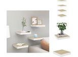 Vidaxl Mensole Galleggianti 4 Pz. Effetto Quercia E Bianco 23X23,5X3,8 Cm Mdf - Mensole Da Parete