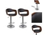 Vidaxl Sgabello Da Bar 2 Pz. Bentwood E Pelle Finta - Sgabello Da Bar