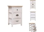 Vidaxl Mobile Laterale 35X25X57 Cm In Legno Massiccio Di Paulownia - Cassettiere