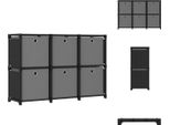 Vidaxl Scaffale Cubo Con 6 Scatole Nero 103X30X72,5 Cm In Tessuto - Librerie & Librerie