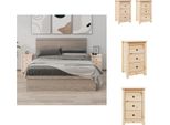 Vidaxl Comodini 2 Pezzi 40X35X61,5 Cm In Legno Di Pino Massiccio - Comodini