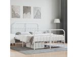Vidaxl Giroletto Con Testiera E Pediera In Metallo Bianco 150X200 Cm - Giroletto - Cornici Per Letti - Giroletto - Letto
