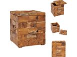 Vidaxl Sgabello Con Vano Portaoggetti In Legno Massiccio Teak - Sedie E Sgabelli Pieghevoli