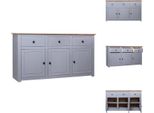 Vidaxl Credenza Grigia 135X40X80 Cm In Legno Di Pino Panama - Credenze
