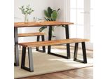 The Living Store Panca Bordo Albero 140 Cm Legno Massello Acacia