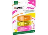Emtec C410 Neon Unità Flash Usb 8 Gb Usb Type-A 2.0 Arancione, Rosa, Giallo
