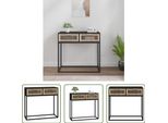 The Living Store Tavolo Consolle Nero 80X30X75 Cm In Legno E Ferro