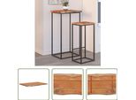 The Living Store Tavolino 50X40X2,5 Cm In Legno Massiccio Di Acacia Bordo Naturale