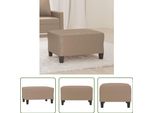The Living Store Poggiapiedi Cappuccino-Brown 70X55X41 Cm In Pelle Finta